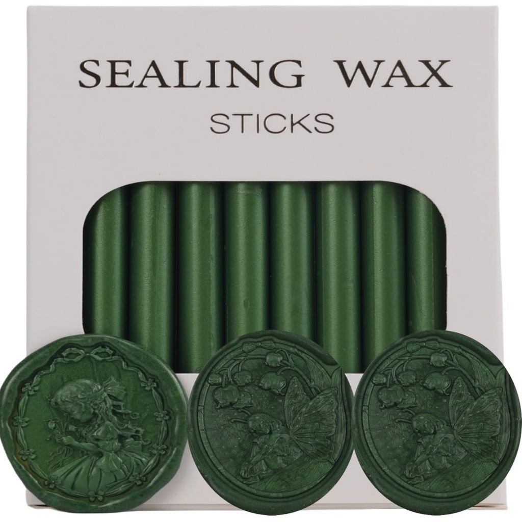 26 Pieces Glue Gun Sealing Wax Sticks for Wax Seal Stamp and Letter Retro Vintage Seal Glue Gun Sealing for Wedding Invitations Cards Envelopes Wine Gift Wrapping (Pine Green)
