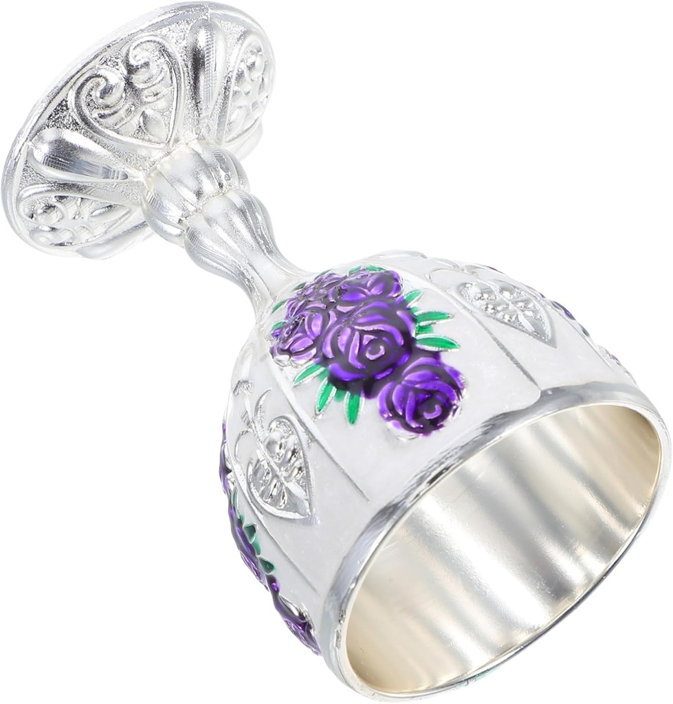 Luxshiny Goblet Stemmed Wine Glasses Vintage Metal Wine Cup Perfect for Parties and Decor