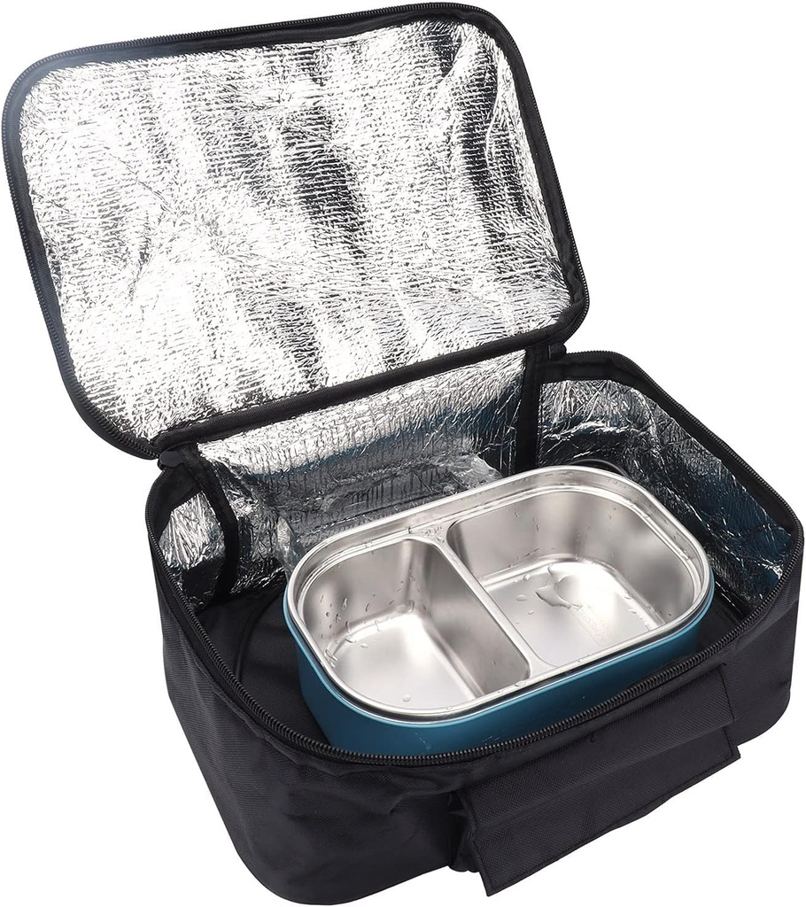 Mini Portable Oven Car Electric Heating Picnic Box, Portable Food Warmer 12V Electric Heated Lunch Box Fast Heating Warmer, Portable Heated Lunch Box Picnic Bag for Travel Camping