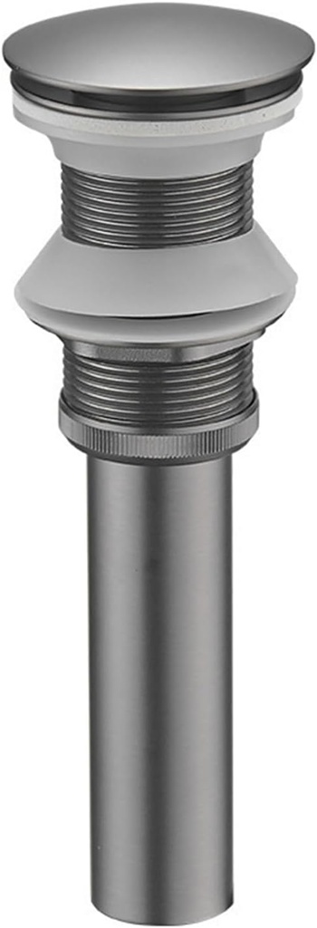 Pop Up Sink Drain Stopper for Bathroom,Gun Gray,Push Button Bathroom Sink Drain,Sink Pop Up Drain Stopper Parts,Full Copper Anti-Corrosion,Bouncing Drainer with Basket,Gun Gray B (Color : Gun Gray B