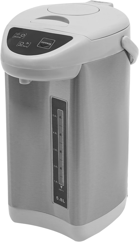 5.8L Hot Water Urn Pot, 750W Electric Hot Water Pot with 3 Dispensing Modes, Keep Warm Function and 360 ° Rotating Chassis for Tea, Coffee, Office Home (Grey)
