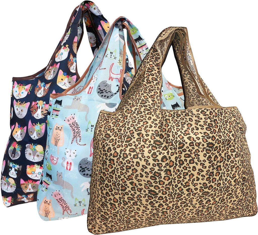 Bowbear Foldable Nylon Reusable Shopping Grocery Bag (Set of 3)