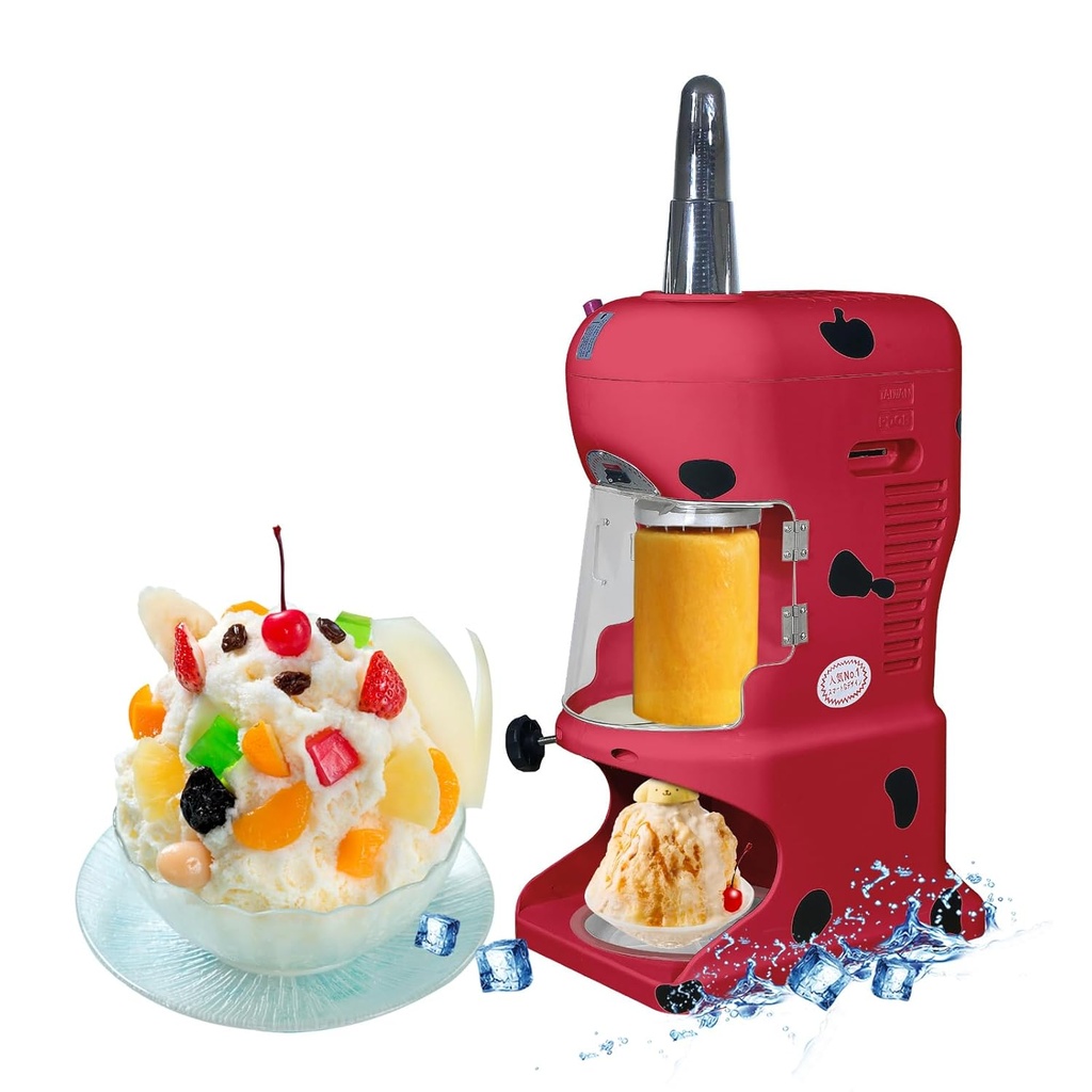Kolice Commercial Ice Shaver Machine, Snowflake Ice Shaver, Ice Cone Maker-Output: 150kgs/H, Adjustment Knob for Ice Thickness, 2 Stainless Steel Blade, 2 Buckets Included