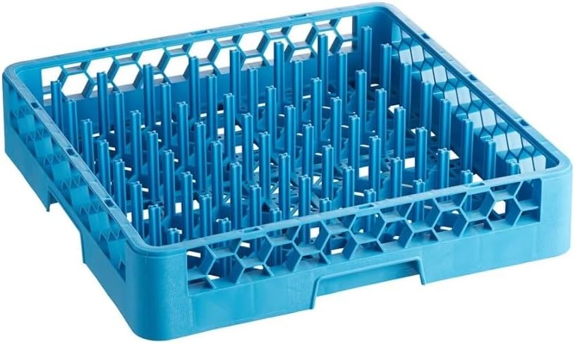 Soro Essentials- 64-Peg Plate and Tray Rack Blue Color Polypropylene- Commercial Rack for Kitchen Counter Durable Kitchen Drying Rack for Dishes Platters and Trays
