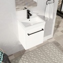 18" Bathroom Vanity with Sink, 18 Inch Floating Vanity, Modern White Bathroom Vanity Set, Single Sink Wall Mounted Vanity Combo with 1 Door