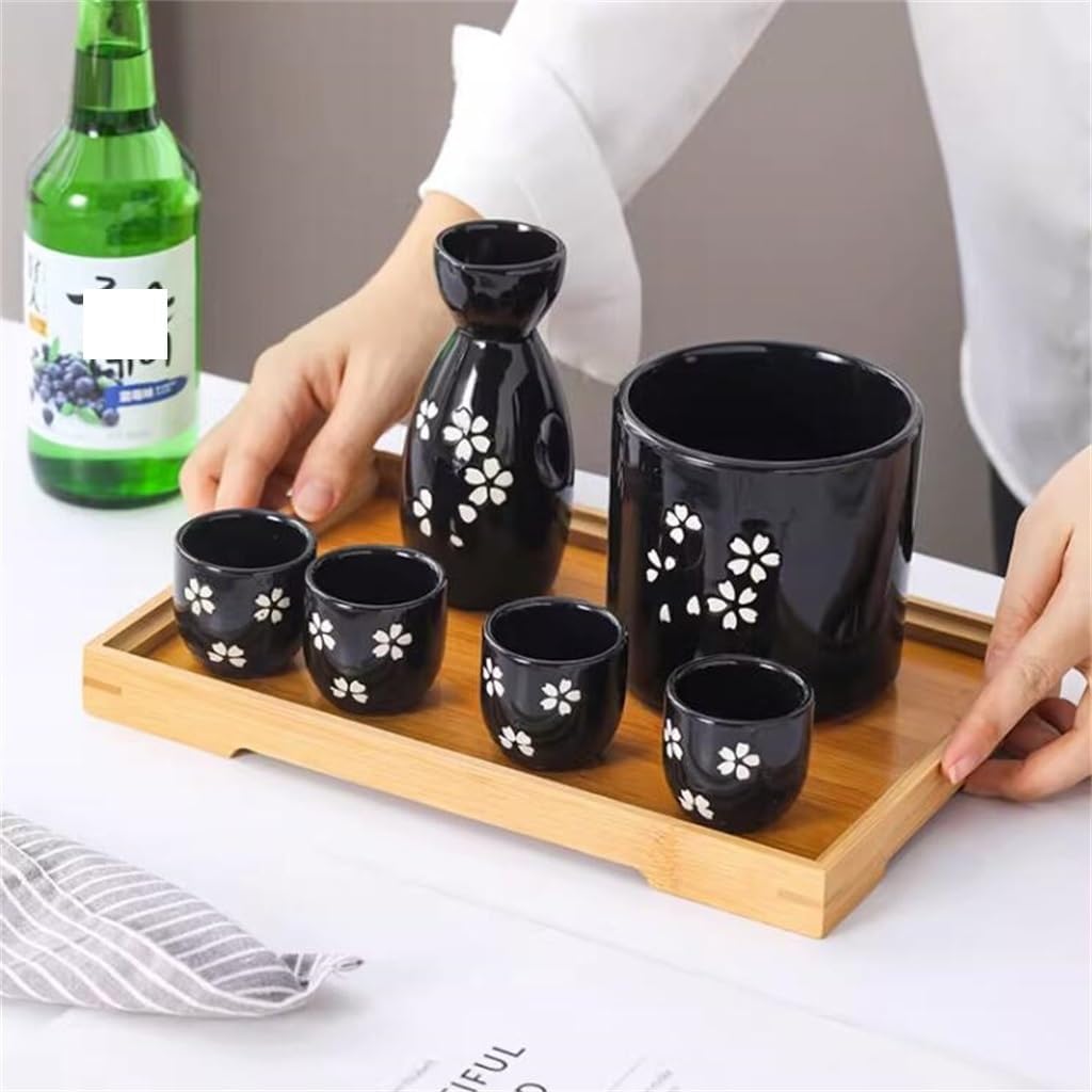 Black Household Japanese Ceramic Wine Wine Cup Hot Wine Pot Wine Sake Wine Retro