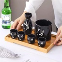 Black Household Japanese Ceramic Wine Wine Cup Hot Wine Pot Wine Sake Wine Retro