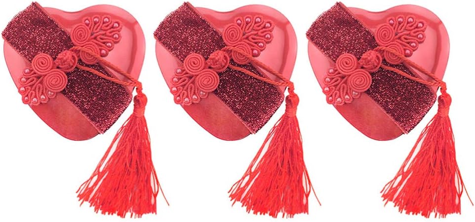 Amosfun 3pcs Candy Boxes Candle Heart Cookie Tins Square Metal Tins Party Favor Boxes Tea Candy Tin Can Christmas Cookie Jar Mini Cookies Chocolate Tin Mint Tins Red Empty Box Wedding