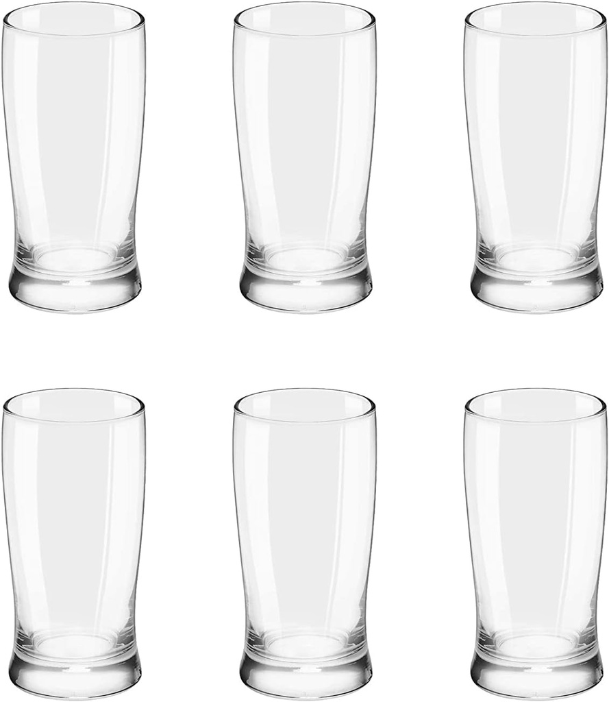 Water Glasses Transparent Glasses Drinkware Tumblers & Water Glasses Juice Glasses Glass Set of 6, 280 ml