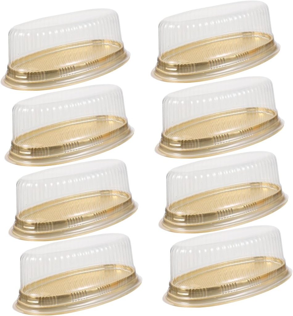 OUNONA 10pcs Plastic Cake Boxes Food Storage Containers for Parties Weddings Birthdays for Cheese Cakes Pastries and Desserts