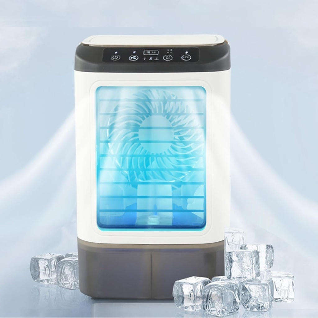 HURRISE Portable Air Conditioner, Evaporative Air Cooler with 900ML,4 in 1 Humidifier, Air Conditioner,Fan,Night Light,Evaporative Air Cooler for Home,Office