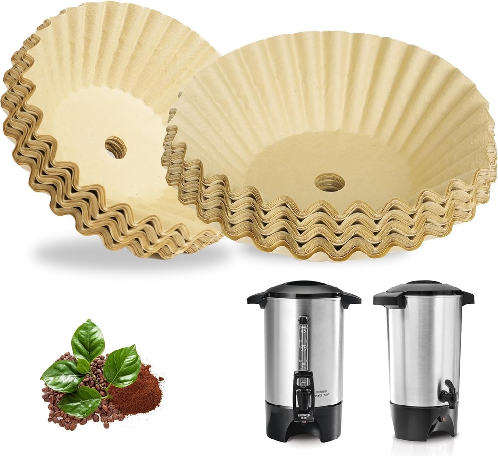 Paper Coffee Filters for Hamilton Beach 45 Cup Coffee Urn and Hot Beverage Dispenser, Unbleached Large Coffee Filters for Most 30-50 Cup Large Coffee Maker, 120 Pcs
