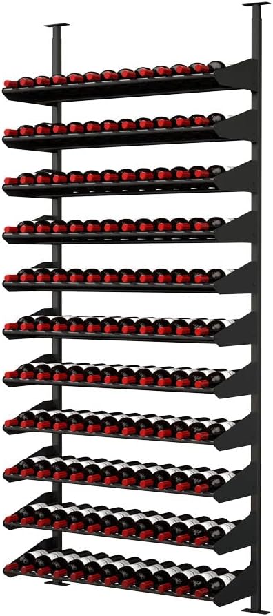 Ultra Wine Racks Showcase Cork Out Wine Display - Black, Modular Wine Rack (Holds 121 Bottles), Industry-First Cork-Out Configuration, Modern Wine Storage for Wine Cellars, Home Bars, and Kitchens