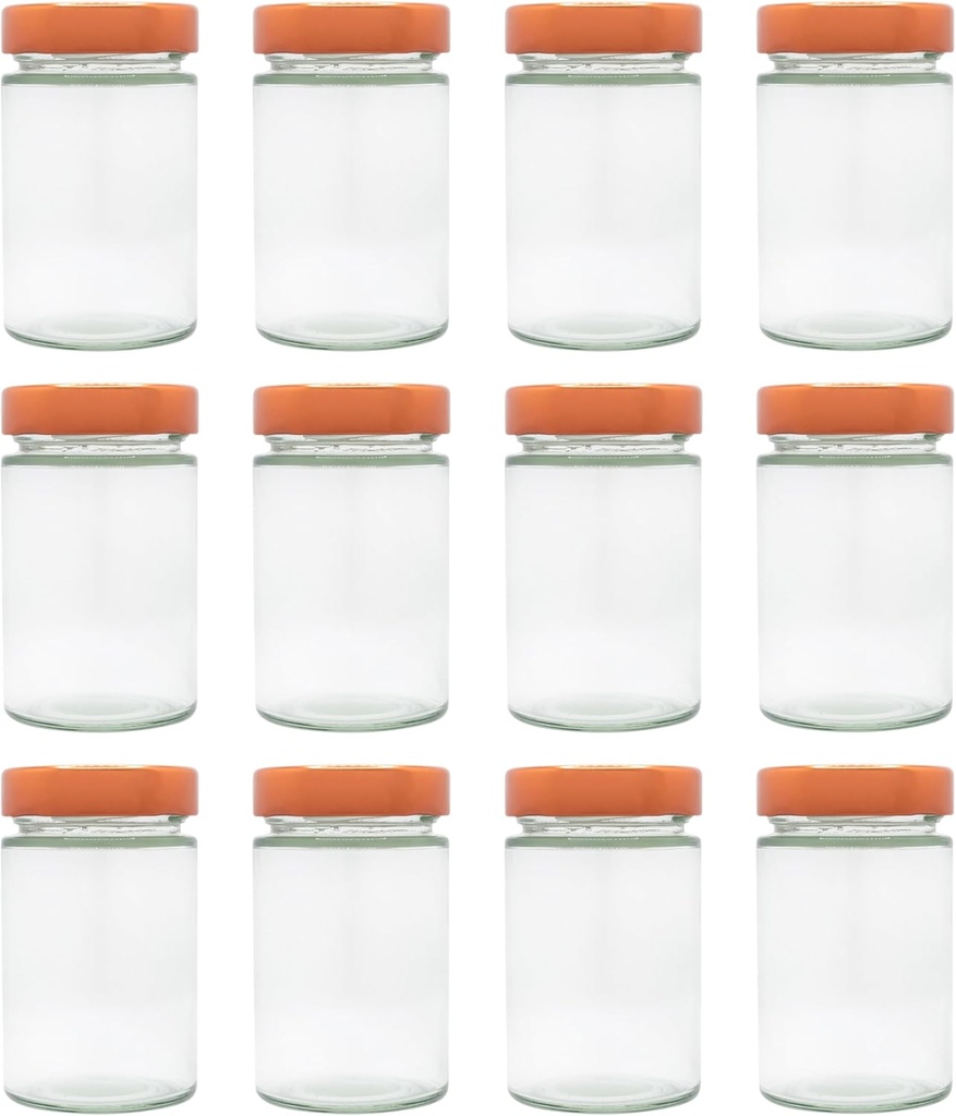 6oz 212ml Deep Lug Glass Jar with Metal Lid (Copper)