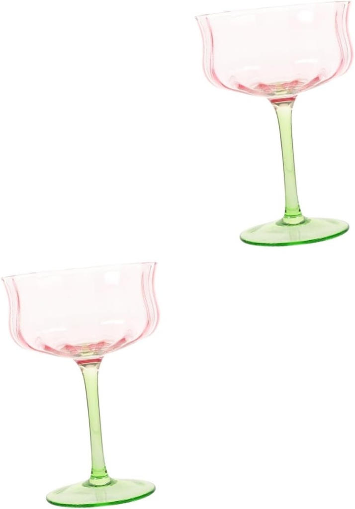 2pcs Creative Gradient Glass Goblet Vintage Cocktail Cup for Parties Weddings Gatherings Stylish Drinking Glass for Unique Retro Charm