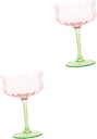 2pcs Creative Gradient Glass Goblet Vintage Cocktail Cup for Parties Weddings Gatherings Stylish Drinking Glass for Unique Retro Charm