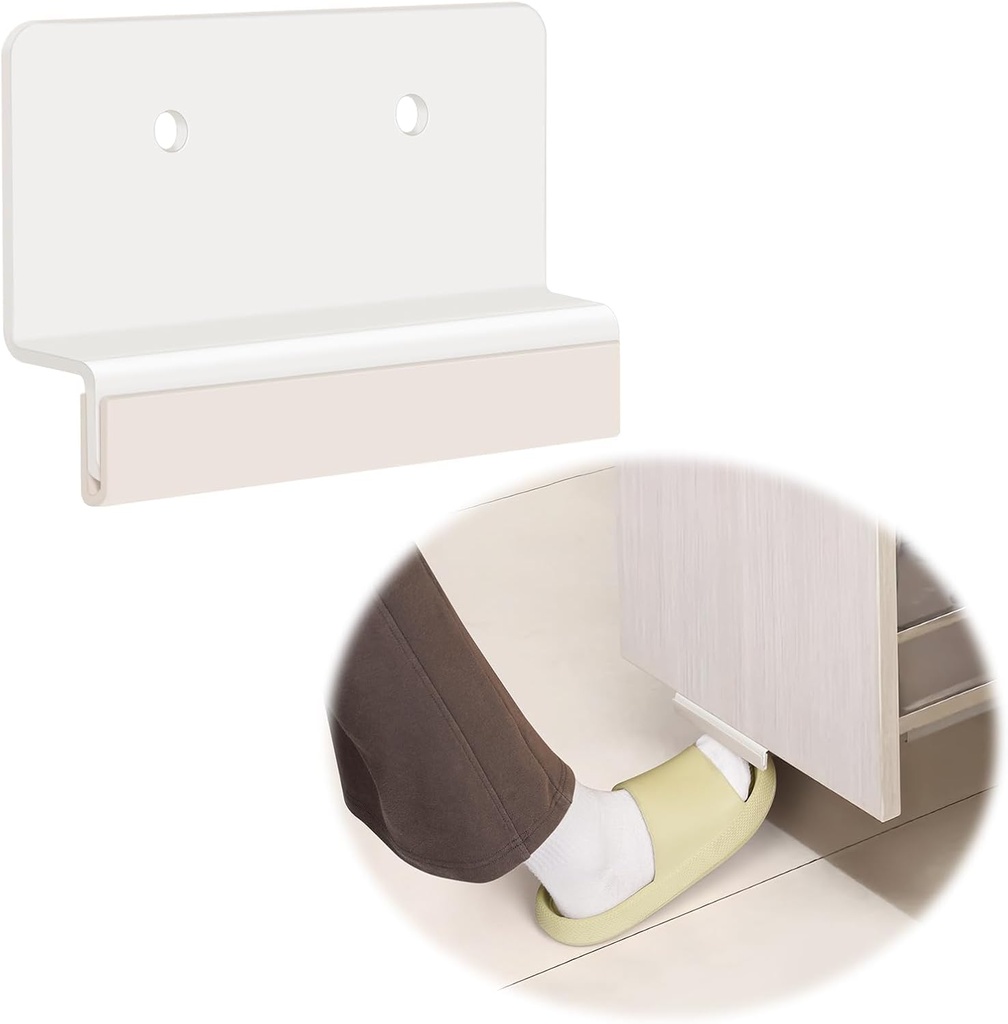 Cabinet Foot Pull for Trash Cabinet Drawer, Touchless Hands-Free Mounting Foot Handles Door Opener Tool for Pull Out Trash Can Under Cabinet, Kitchen Under Sink Trash Can (White)