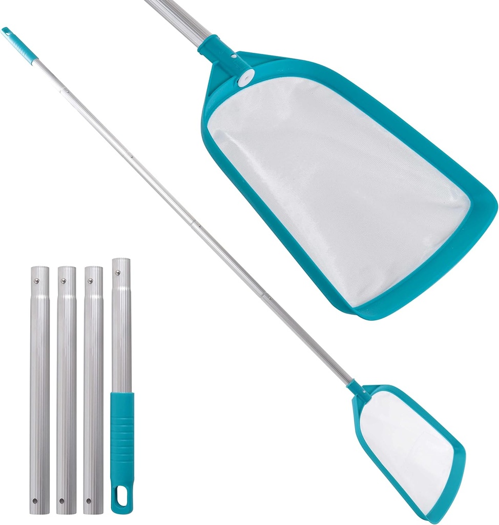 U.S. Pool Supply Professional Swimming Pool 6 Foot Leaf Skimmer Net with 5 Aluminum Pole Sections - Ultra Fine Mesh Netting, Clean Remove Leaves Debris Fast - Pool, Spa, Pond Cleaning Maintenance