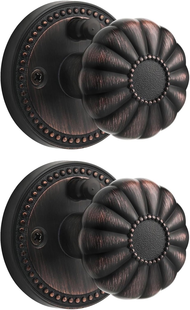 Oil Rubbed Bronze Door Knobs Privacy Door Knob Door Knob Interior Door Knobs for Bedroom and Bathroom,Zinc Alloy 2 Pack