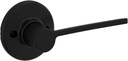 Kwikset Ladera Dummy Door Handle, Single Sided Lever for Closets, French Double Doors, and Pantry, Matte Black Non-Turning Right Handed Interior Push/Pull Lever