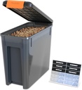 Traeger Grills BAC637 Stay Dry Pellet Storage Bin with Locking Lid, 22lb Capacity Wood Pellet Container with Flavor Stickers, Stackable Design, Airtight Storage for Grill Pellets