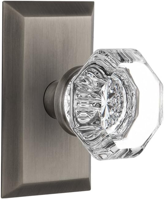 Nostalgic Warehouse Studio Plate Waldorf Crystal Door Knob