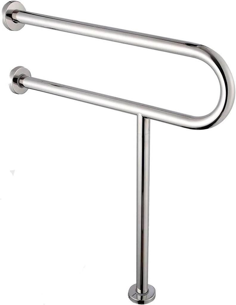 Toilet Handicap Grab Bars, Wall to Floor Handicap Grab Rails Heavy Duty Safety Rails 23.6 Inch Stainless Steel Bathroom Shower Safety Bars Provide Safety Assit Grab for Pregnant Woman Seniors Disabled