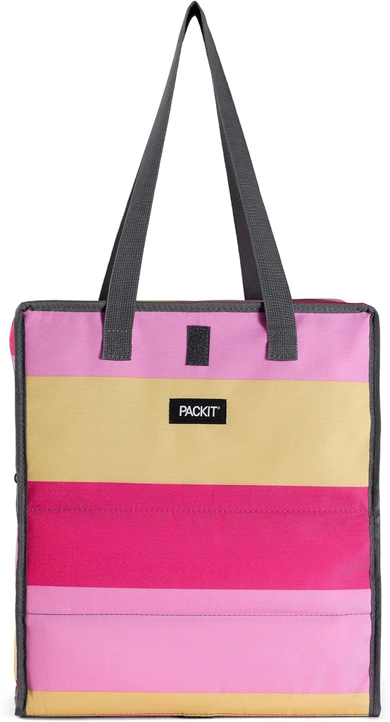 PackIt Tote Bag, Pink Stripe