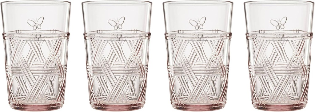 Lenox 896076 Butterfly Meadow Pink Tall Glasses, Set of 4