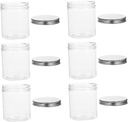 6pcs Transparent Cookie Jar with Aluminum Lid for Biscuits and Candy Storage Kitchen Counter and Party Favors