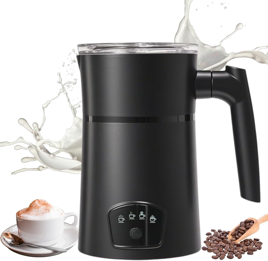 Milk Frother, Electric Milk Frother and Steamer, Frother for Coffee, Automatic 4-in-1 Cold Foam Maker, Milk Steamer mixer and Foam machine With Temperature Control,11.8oz/350ml Capacity