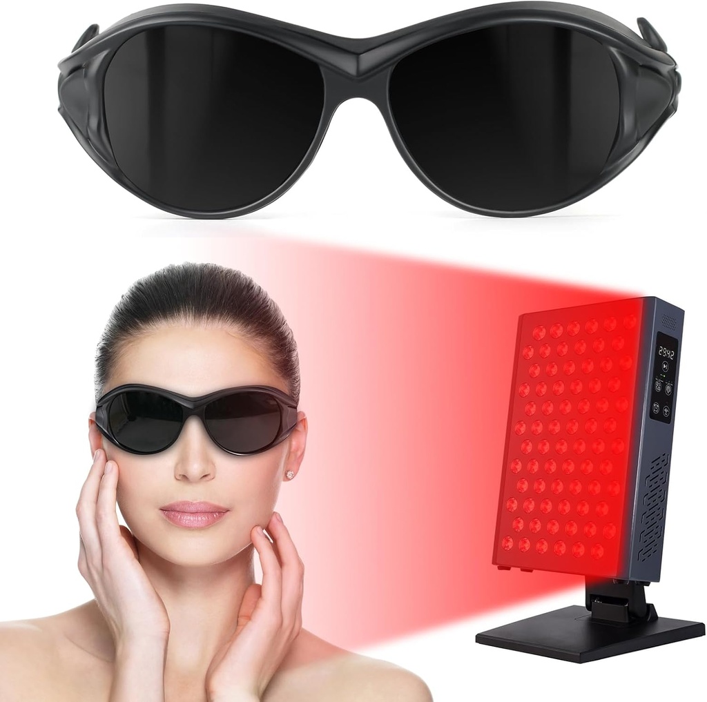 Professional Red Light Therapy Glasses, IPL Glasses 200-2000nm, Eye Protection for Red Light Therapy and infrared light therapy