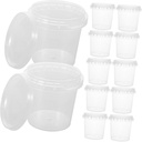 PRETYZOOM 20pcs Plastic Storage Buckets with Lids Food Containers for Ice Cream Soup Desserts Capacity Portable Kitchen Organization for Takeout and Meal Prep