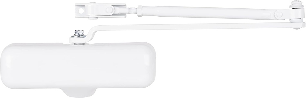 BRINKS Commercial - Heavy Duty Residential Door Closer, White Finish - Size 3 with a 155-Degree Opening Range and Adjustable Closing Speed