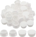 Zorfeter 30 Pcs White Hole Plugs 16mm (5/8 inch) Flush Type Panel Plastic Plugs, Furniture Fencing Post Pipe Insert End Caps