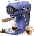 Espresso Machine with Steam Milk Frother Semi Automatic 20 Bar Compact Blue with Toggle Switch for home Cafetera Espresso, Latte, Cappuccino, Americano, Macchiato