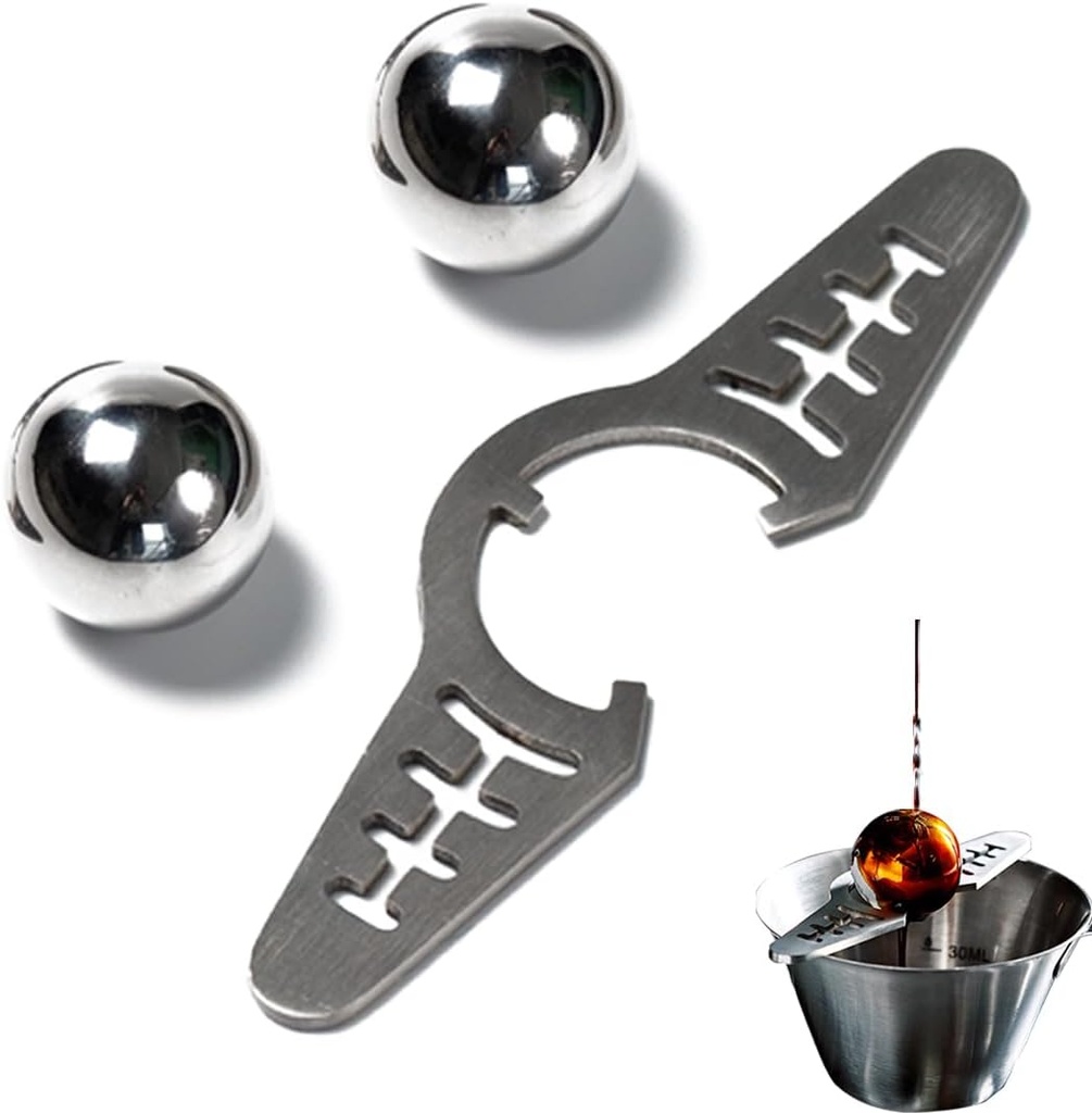 2pic Espresso Frozen Ball for Espresso Coffee Espresso Cooling Tool Stainless Steel Chiller Ball/Ice Sphere, Espresso Cooler (NOT SOLID)