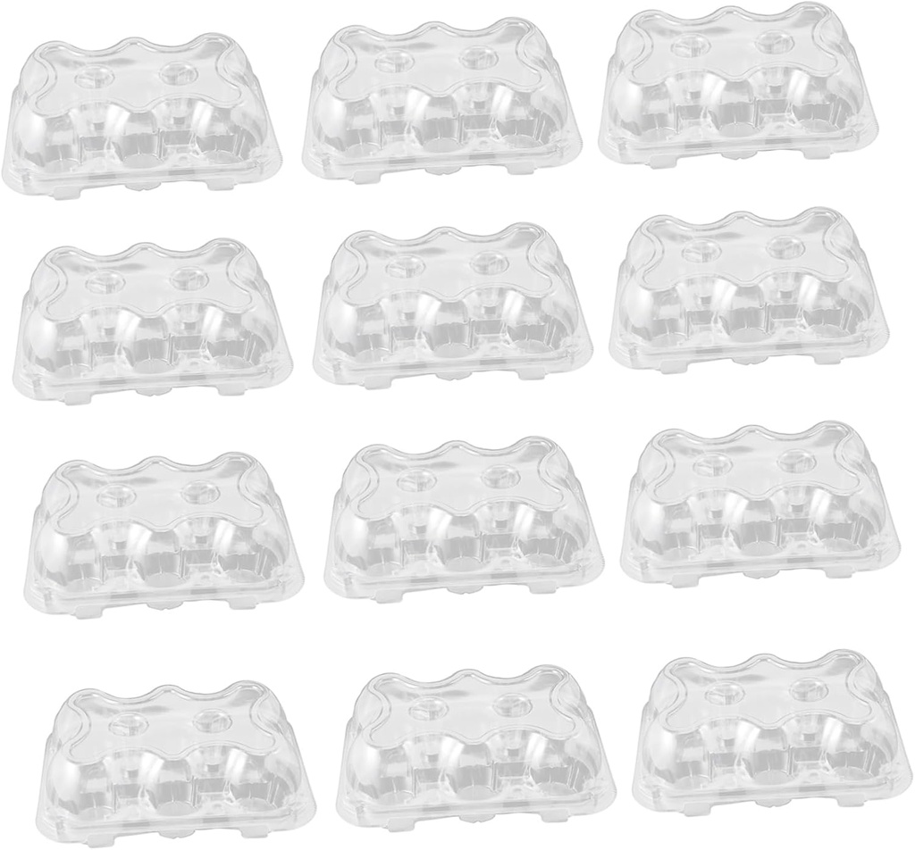 Unomor 15pcs Transparent Cupcake Wrapping Box Stackable Dessert Container for Weddings Birthdays and Special Occasions for Standard