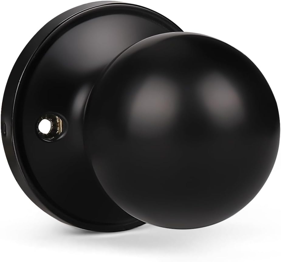 KNOBWELL 1 Pack Single Sided Black Closet Door Knob Dummy Door Knob, Individual Dummy Door Knob, Matte Black Interior Door Knob, Easy Installation