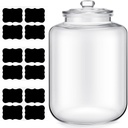 Yaomiao 4 Gallon Glass Jar with Lid Large Cookie Jar with Big Opening Airtight Food Storage Canister Canning Jars for Flour Sugar Dog Treats Pasta Candy Glass Containers with Lids for Kitchen Pantry