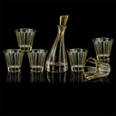 A Pot Of Six Glasses Of Whisky Set Bohemian Luxurys Gold-painted Wine Bottle Set Home Counter Ornaments(E)
