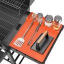 Silicone Griddle Tools Mat for Blackstone - Large Silicone Spatula Mat with Drip Pad - Griddle Mats BBQ Grill Accessories - Side Shelf Mats Grill Pad for Blackstone Griddles Accessories (Orange)