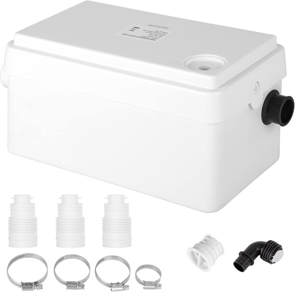 Macerator Sewerage Sump Pump with Impeller Blades,250W 110V High Efficiency Energy saving Water pump,Basement Kitchen Bathroom Bedroom Sup Pump, Sewage Treatment Pump for Laundry and Sink