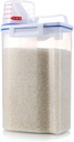 Pilipane Rice Storage Barrel , 2KG Capacity bpas for f ree Airtight Cereal Container , Plastic Transparent case , Rice with Measuring Cup Lid for Oatmeal , Grain , Cereal , Pasta , Flour