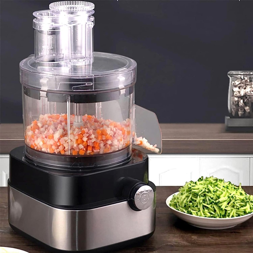 Multifunctional Fruit & Vegetable Electric Cutter Machine 600W Commercial Dicing Machine Vegetable Fruit Cutting Machine,Food Processor 9 Types of Molds Removable for Cle