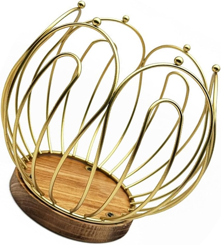 Multifunctional Coffee Pods Storage Basket with Wood Base Decorative Holder for Accessories