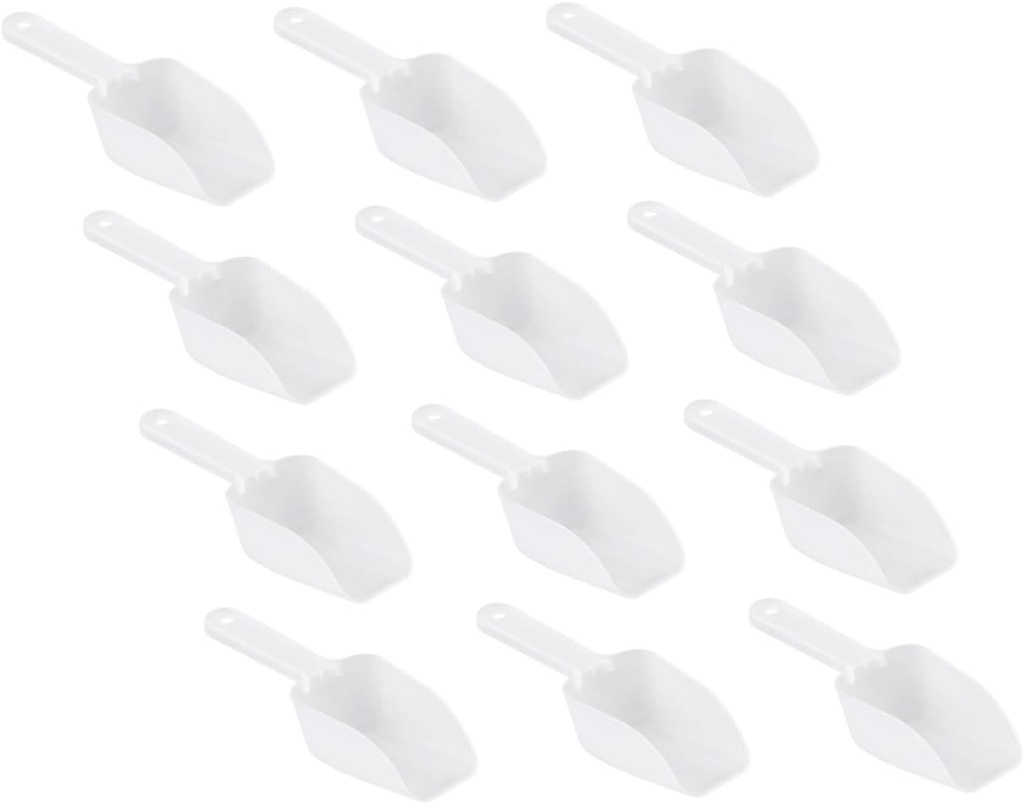 Zerodeko 12pcs Reusable Ice Scoop Multi-functional Kitchen Shovel for Food and Candies Lightweight Material Ergonomic Handle for Parties and Desserts