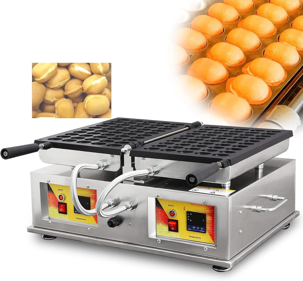 Commercial Bubble Waffle Ball Machine,1600W Nonstick Electric Rotating Waffle Bites Maker,Waffle Iron Baker Machine,Popular Snack Equipment New Belgium Waffle Ball Stick Maker