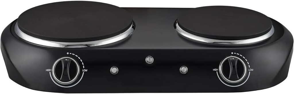 Double Burner Electric Cooktop - 1800W Black Portable Induction Cooktop with 2 Heating Zones - Digital Touch Control for Kitchen, Dorm - Easy-Clean Glass Surface