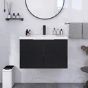 Generic Single Sink Bathroom Vanity Combo, 30"" Bathroom Vanity with Sink, 30 Inch Floating Bathroom Vanity, Mordern Bathroom Vanity, Black Wall Mounted Cabinet Set, DRGHQJ00630BCT